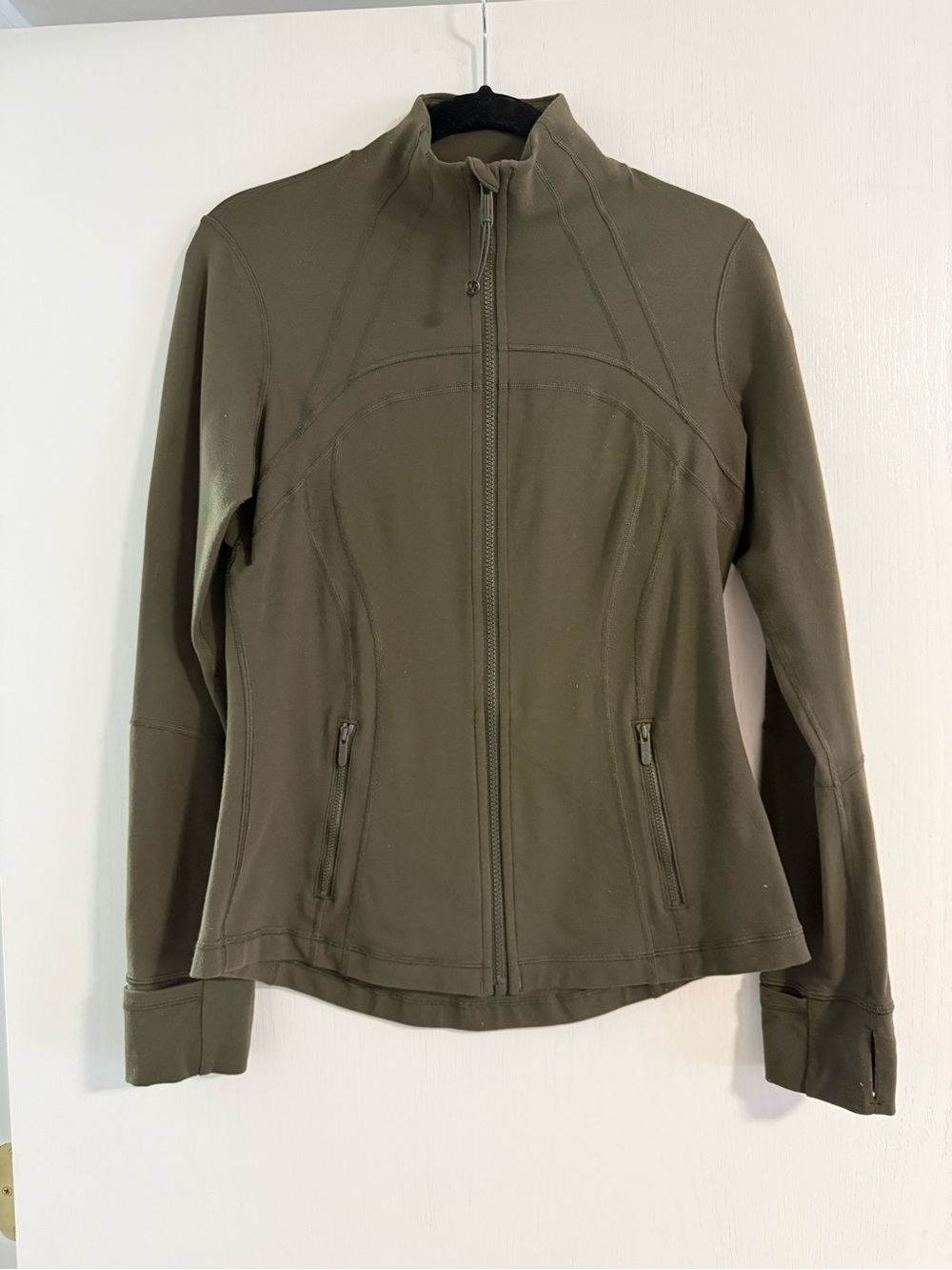 lululemon athletica Fitted Full-Zip Jacket 10 Olive Green-see matching leggings!